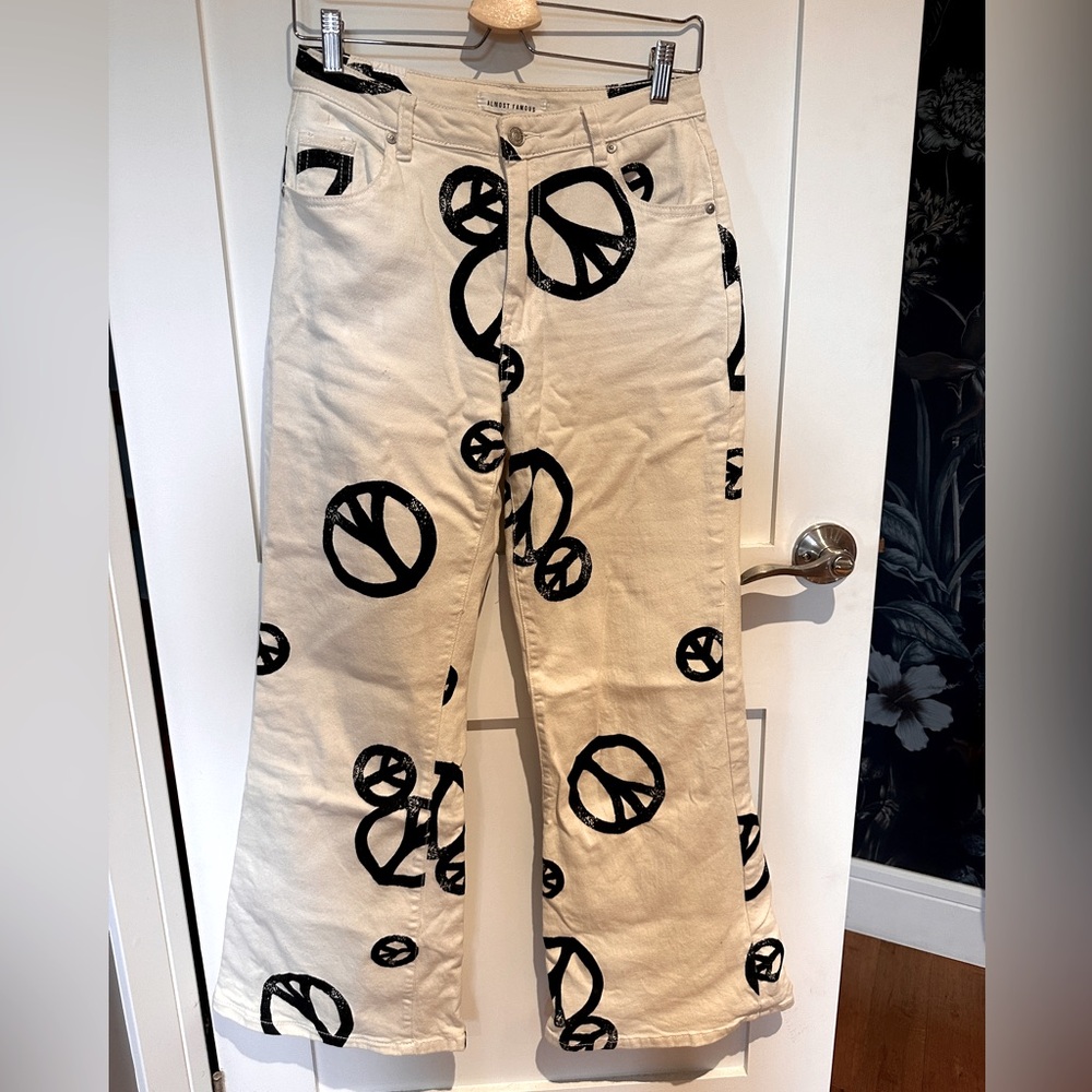Almost Famous Peace Sign flared jeans
